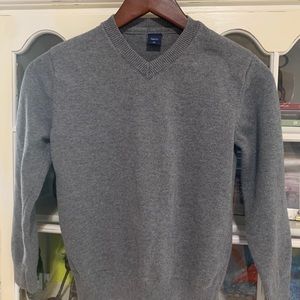 Boys Gap gray cotton v neck sweater - 10